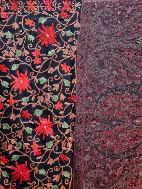 Women's Aari Embroidery Wool Stole